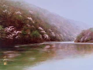 嵐峽春清 606×455